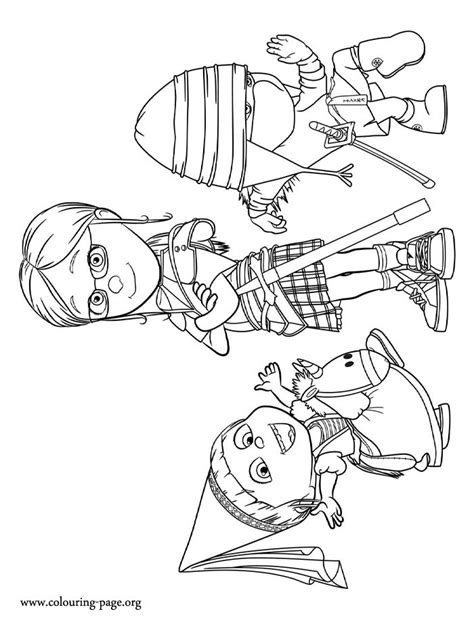 Despicable Me - Margo, Edith and Agnes coloring page | Minion coloring ...