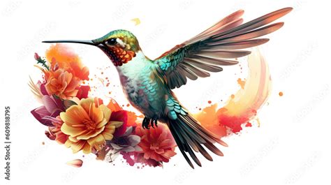 radiant hummingbird with iridescent feathers isolated on a transparent ...