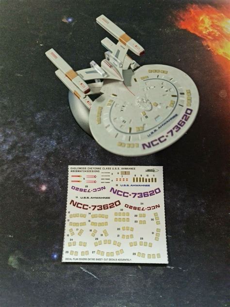 No Model Custom Decals For Eaglemoss Uss Ahwahnee Cheyenne Class Star Trek Ebay