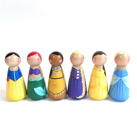 6 3 1 2 Princess Peg Dolls Your Choice Six 3 Etsy