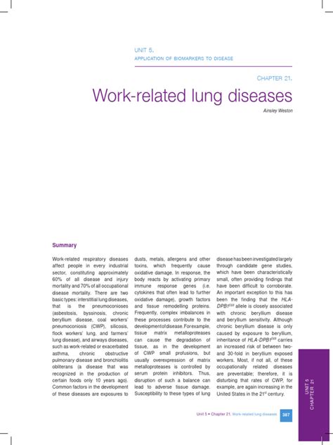 Work Related Lung Disease Pdf Respiratory Diseases Asthma