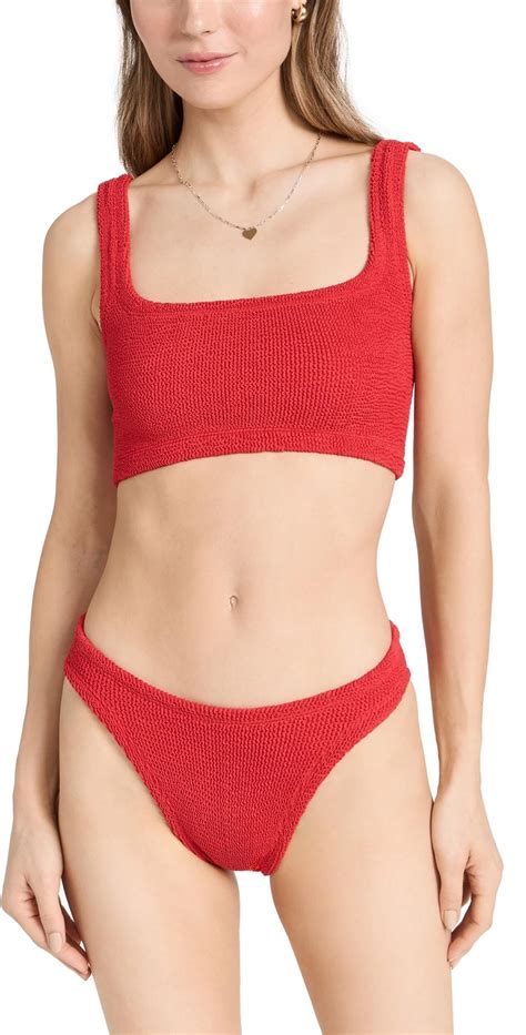 Hunza G Coverage Xandra Bikini Set In Red Lyst