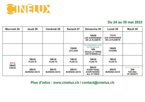 Programmation du 24 au 30 mai 2023 Cinélux