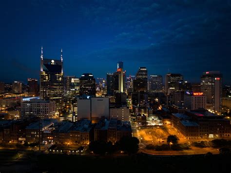 Nashville Skyline Night Photo - Etsy