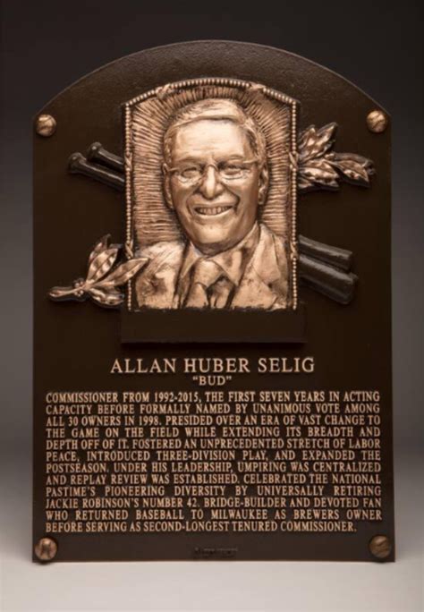 Bud Selig Hall Of Fame Induction Plaque Cultural Collaboration