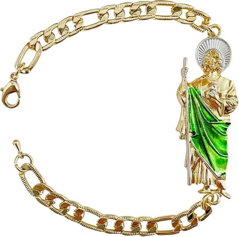 Amazon Gold Plate Saint Jude Chain Id Bracelet For Women Men