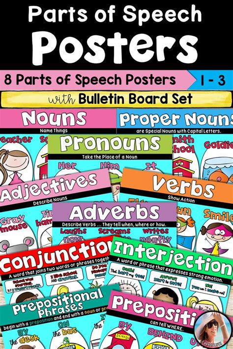 Parts Of Speech Posters And Bulletin Board Set Parts Of Speech