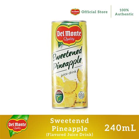 Del Monte Sweetened Pineapple Juice Drink 240mL Shopee Philippines