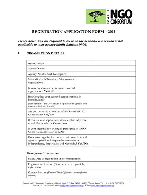 Ngo Registration Form Fill Online Printable Fillable Blank Pdffiller