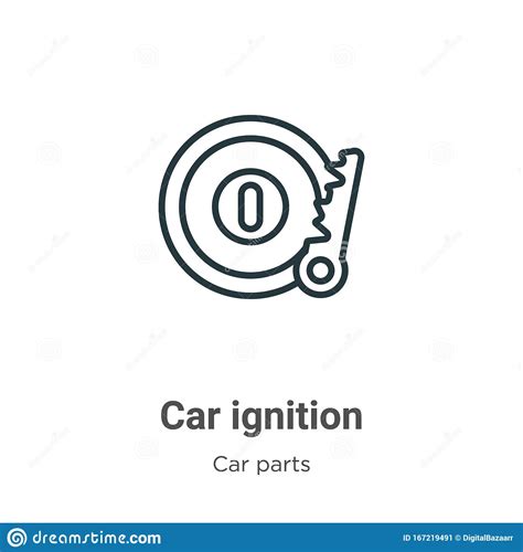 Car Ignition Outline Vector Icon Thin Line Black Car Ignition Icon