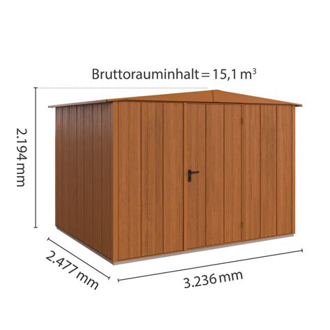 Hörmann Berry Gerätehaus Modern S Typ 3 mit Satteldach B 323 6 H 219