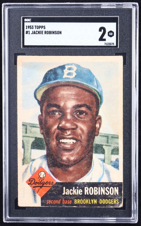 Jackie Robinson 1953 Topps 1 DP SGC 2 Pristine Auction