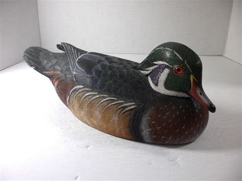 Limited Edition Wood Duck Decoy Hand Painted And Signed By Jules A