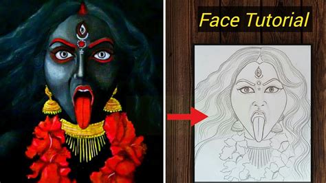 Maa kali face drawing # Maa kali drawing # Drawing tutorial # Happy ...