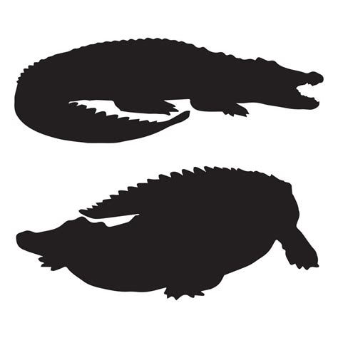 Crocodile silhouette art 7490922 Vector Art at Vecteezy