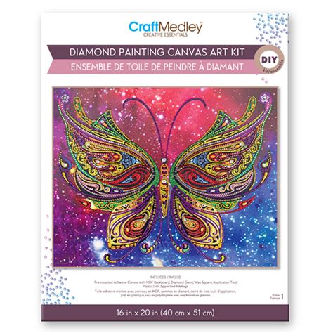 Craft Medley Diamond Painting Canvas Art Kit 16 X20 Butterfly Rossy