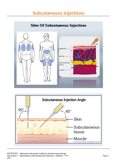 Parenteral SC IM Summary Subcutaneous Injections HLTENN007