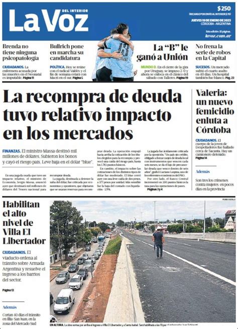 Periódico La Voz del Interior Argentina Periódicos de Argentina