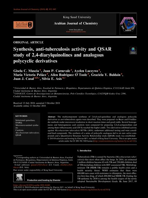 Solution Synthesis Anti Tuberculosis Activity And Qsar Study Of