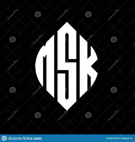 Msk Circle Letter Logo Design With Circle And Ellipse Shape Msk