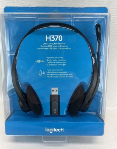 New Logitech H370 Usb Computer Headset Digital Sound Noise Canceling Mic Black Ebay