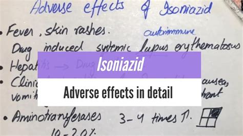 ISONIAZID - ADVERSE EFFECTS in detail. (Urdu/Hindi) - YouTube