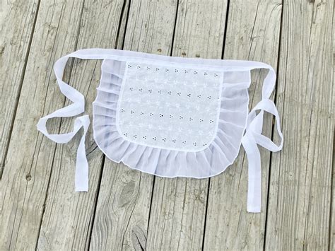 Bestseller White Eyelet Ruffle Apron Tea Party Apron French Maid