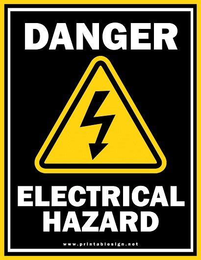 Danger Electrical Hazard Sign Format Free Download