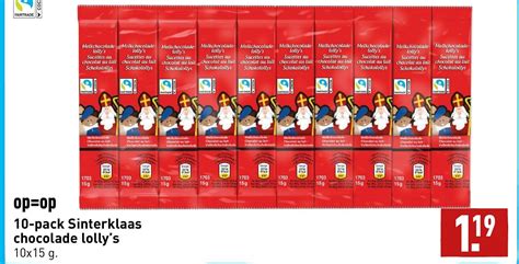 10 Pack Sinterklaas Chocolade Lolly S 10x15 Gram Aanbieding Bij ALDI