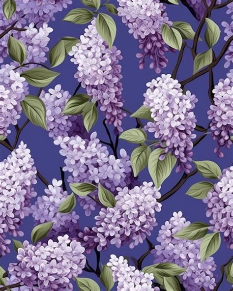 Premium Ai Image Lilac Seamless Pattern Ai Generated