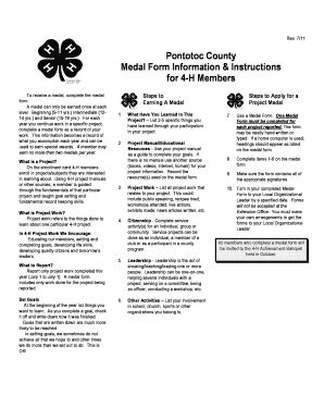 Fillable Online Oces Okstate Pontotoc County Medal Form Information