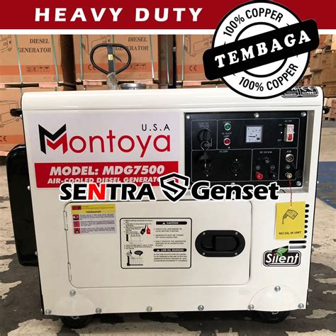 Jual Genset Silent 5000 Watt Montoya MDG 7500 USA Technology Shopee