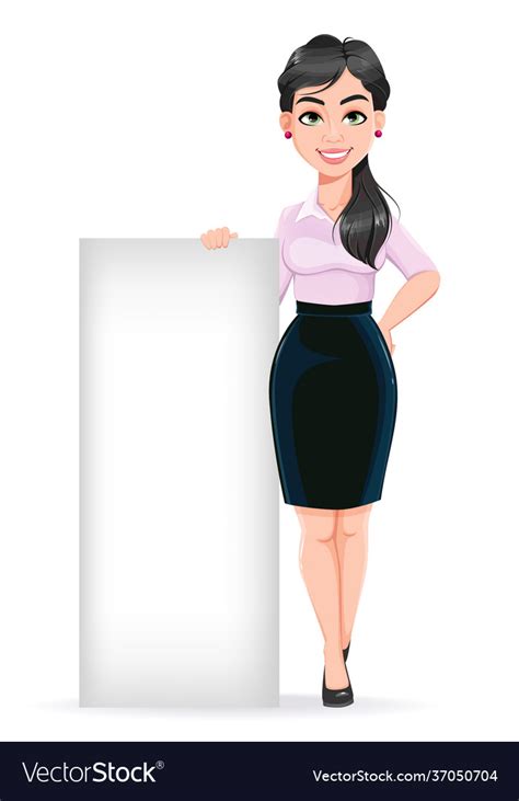 Successful Business Woman Cartoon Character Vector Image