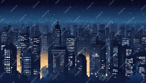 Premium AI Image | 4K night cityscape lights stars starry night sky HD ...