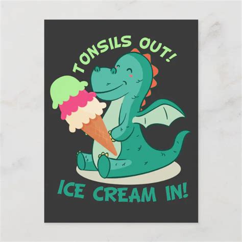 Tonsillectomy Surgery Tonsils Out Ice Cream In Postcard Zazzle