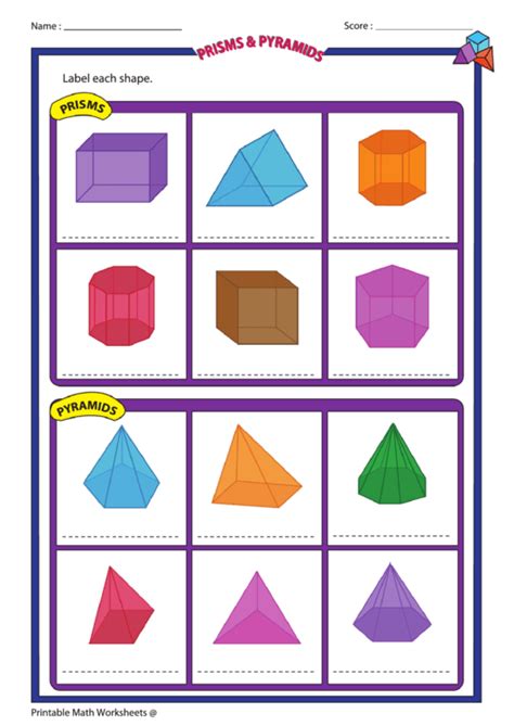 Identifying Prisms And Pyramids Worksheet