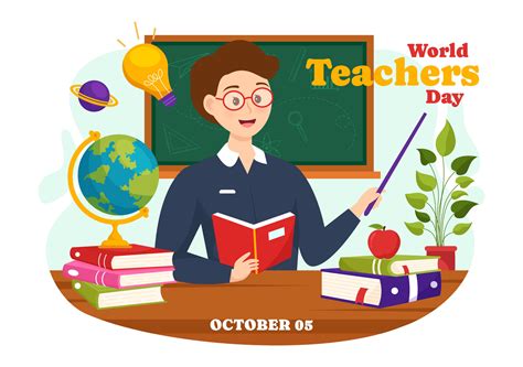 Happy Teacher S Day Vector Illustration With School Equipment Such As Blackboards Pencils Bags