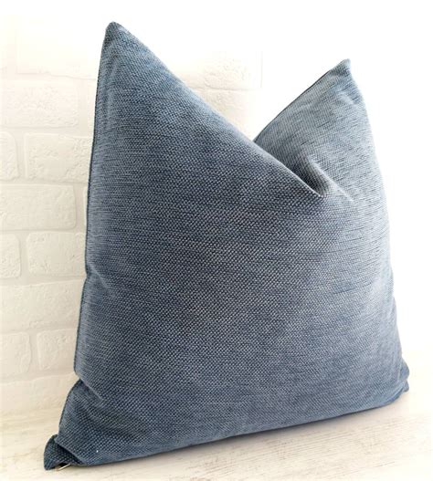 Blue Chenille Pillow Cover Textured Velvet Pillow Cover - Etsy