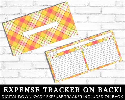 Cash Envelopes Printable, Cute Cash Envelope System, Pink Summer Plaid ...