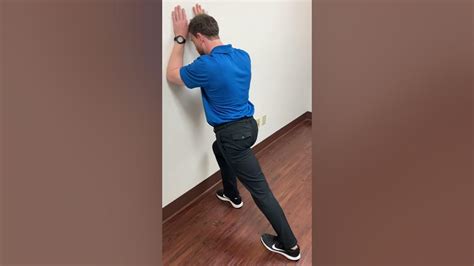 Gastrocnemius Wall Stretch Calf Stretch Youtube