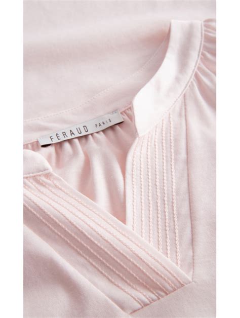 Feraud Long Sleeved Pink Cotton Nightgown