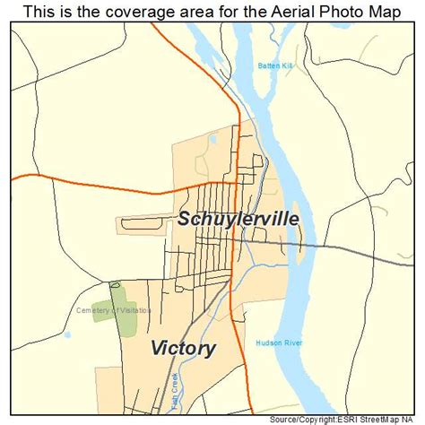 Aerial Photography Map of Schuylerville, NY New York