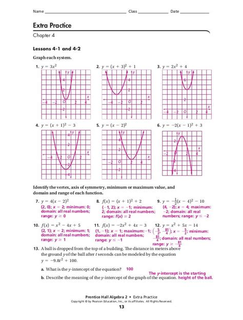 Graphing Quadratic Functions In Standard And Vertex Form Worksheet