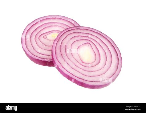 Sliced Red Onion Rings Isolated On White Background Stock Photo Alamy