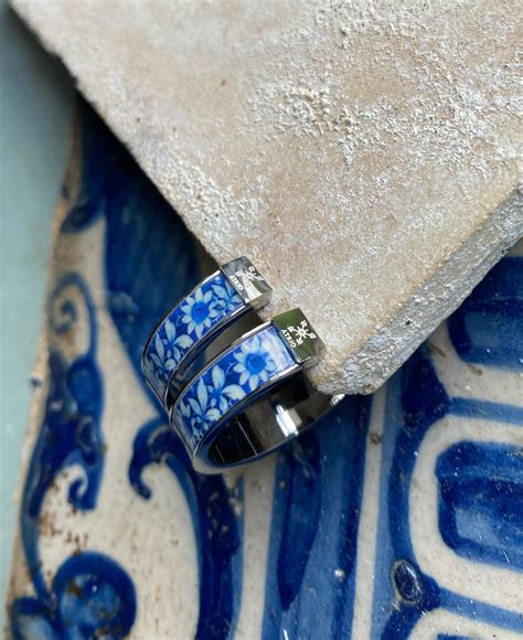 Atrio Hoops Tile Blue Portugal Antique Azulejo Post Etsy