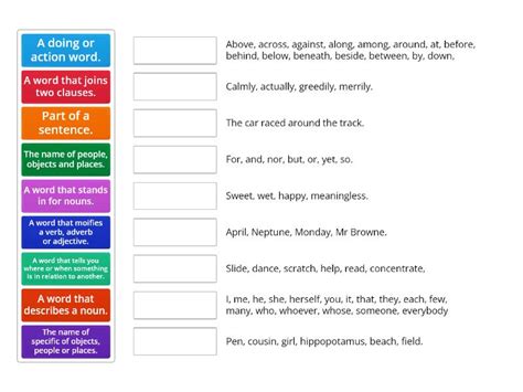 Glossary 1 with examples - Match up