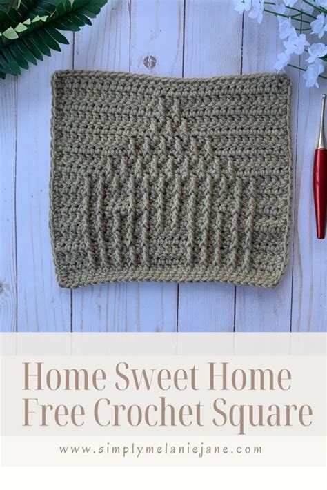 a crocheted dishcloth with the words home sweet home free crochet square