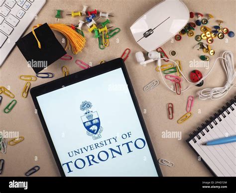 In this photo illustration, University of Toronto logo seen displayed ...