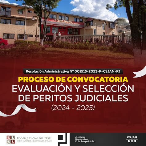 Proceso Convocatoria Evaluación Y Selección De Peritos Judiciales 2024 2025 Campañas