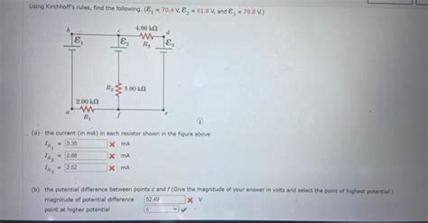 Solved Using Kirchhoffs Rules Find The Following ε1704